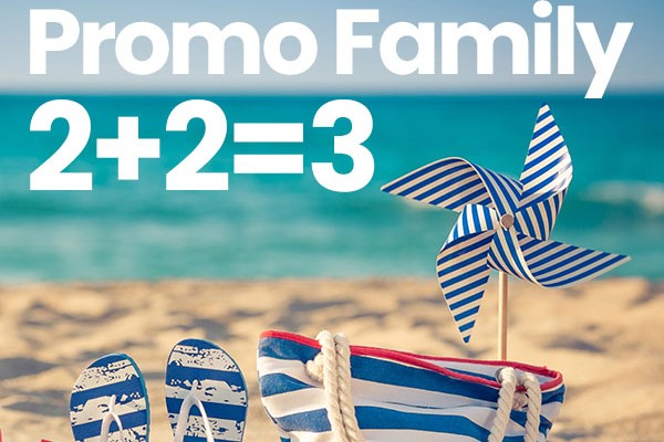 Promo Family: 2+2=3 ... 1 bimbo è gratis!